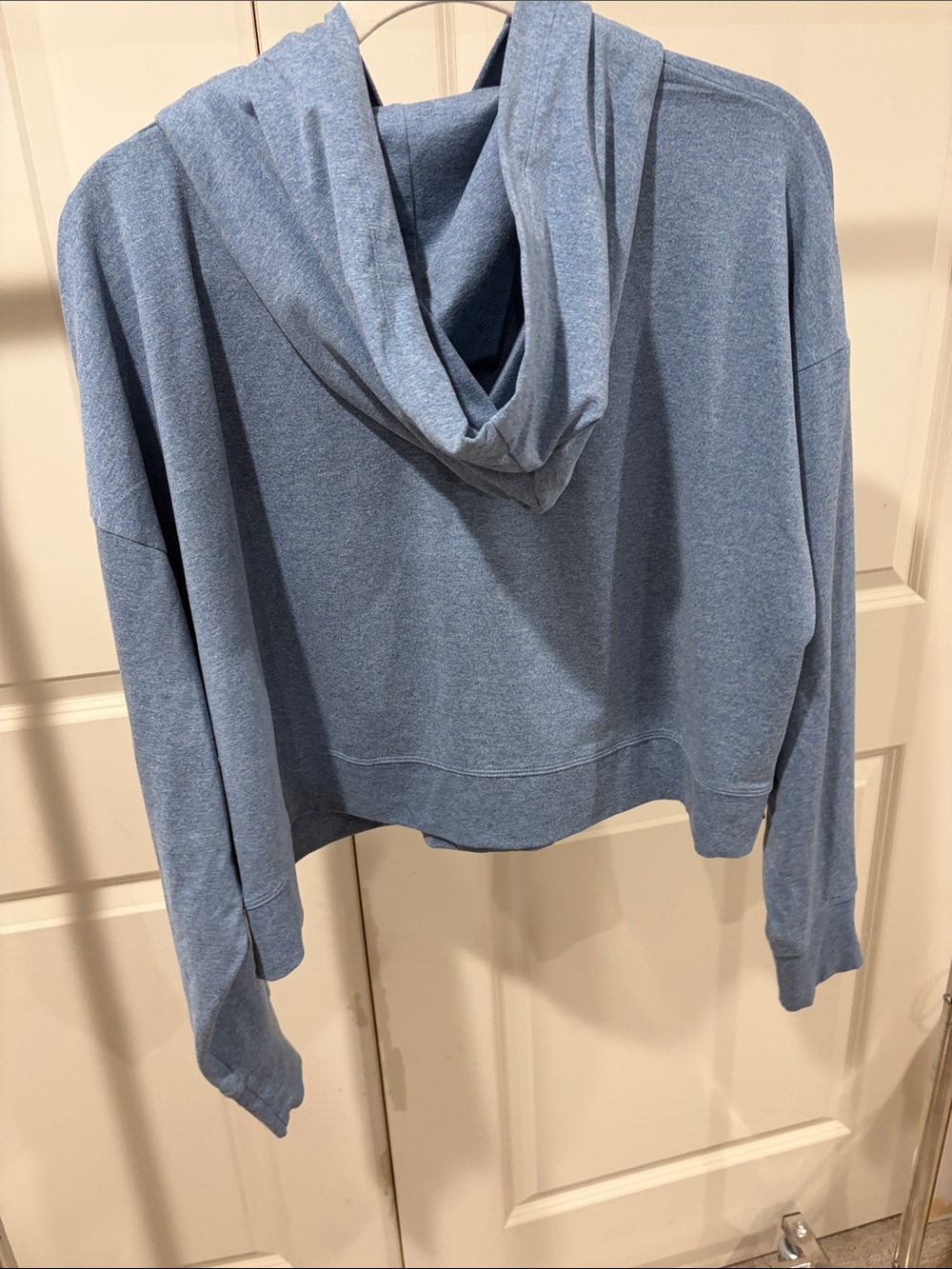 Fabletics Dusty Blue Cropped Hoodie Sweater - Picture 3 of 3